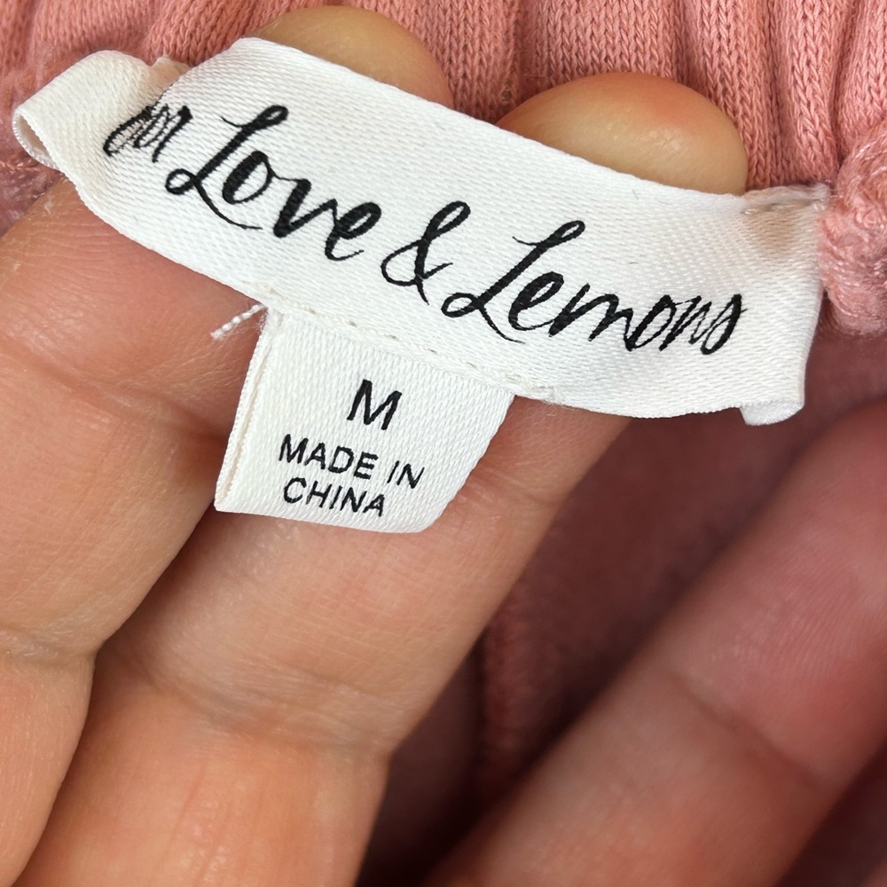 For Love & Lemons M peachy Pink Josie Sweatpants High Rise Gym Sweat Pants - Picture 12 of 14